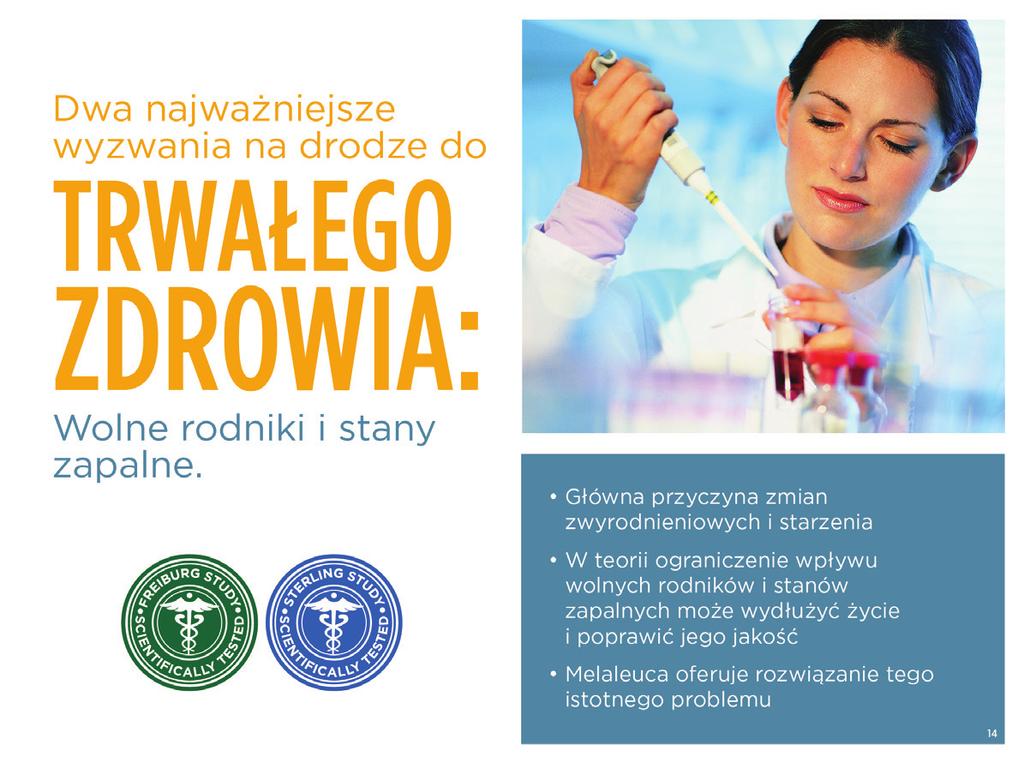 Wiele wyrobów jest chronionych przez amerykańskie prawo patentowe. Melaleuca dużo inwestuje w naukę, aby tworzyć coraz lepsze produkty.