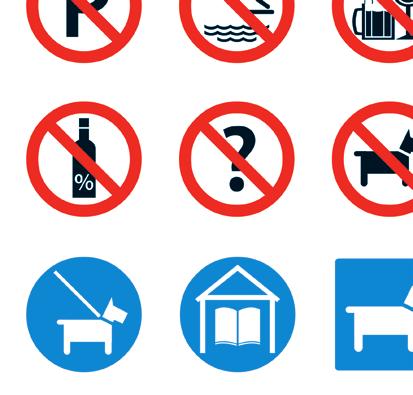 . Verbote und Wünsche Przyporządkuj znak zakazu, nakazu lub znak informacyjny do jego właściwego objaśnienia. A. Hier darf man keinen Alkohol trinken. B.
