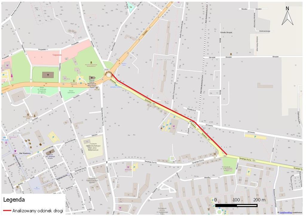 Orientacyjna lokalizacja odcinka drogi wojewódzkiej nr 251 3. Droga wojewódzka nr 252 na odcinku Inowrocław Dziennice analizowany jest odcinek drogi o długości 0,6 km.