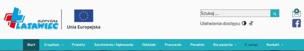 PIERWSZE KROKI Dostęp do Platformy e-usług Szpitala Latawiec możliwy jest za pośrednictwem oficjalnej strony internetowej