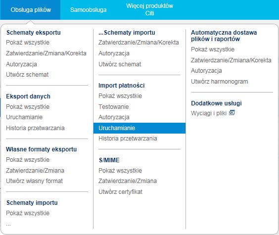 3. Uruchamianie importu Ustaw kursor myszy na zakładce Obsługa