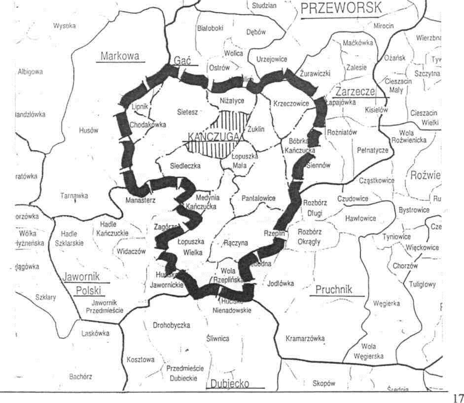 Obszar Miasta i Gminy Kańczuga jest położony w Województwie Podkarpackim, w powiecie przeworskim i sąsiaduje z terenami gmin: Pruchnik, Zarzecze, Przeworsk, Gać, Markowa, Jawornik Polski, Dubiecko.