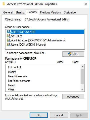 Zaznacz folder Access Professional.