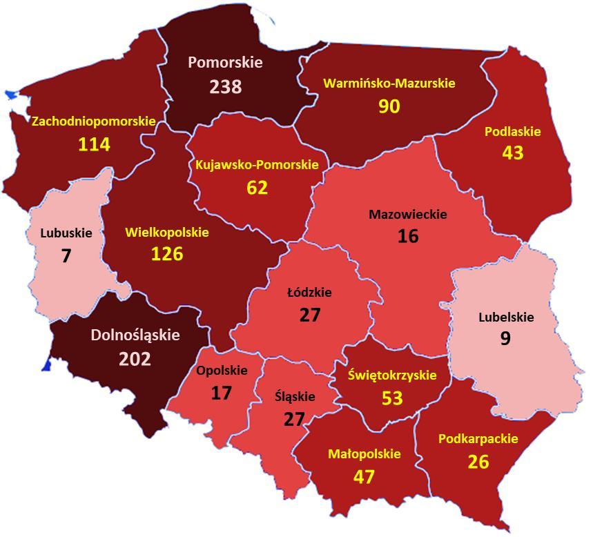 Liczba wypadków przy pracy zaistniałych w latach 2014-2016 w kontrolowanych w 2017 r.