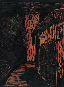 kolorowany, 25,8 x 34,7 cm, sygn. l.d.: W.