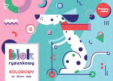 HA 3717 3040-M0 Blok rysunkowy kolorowy Wysokiej jakości papier barwiony w masie Nie zmienia koloru podczas malowania i wymazywania Daje kolorowe krawędzie przy wycinaniu i składaniu