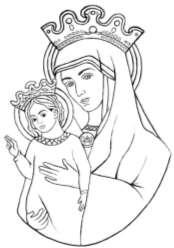 Patronka Diecezji Drohiczyńskiej kolorowanie obrazka Patronką, czyli opiekunką Diecezji Drohiczyńskiej jest Najświętsza Maryja Panna Matka Kościoła (K.