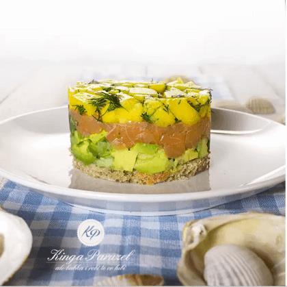 Kolacja 1 - Tatar z wędzonego łososia z mango (Kinga Paruzel) Lekka i przyjemna kolacja z łososiem (źródło kwasów Omega - 3), plus idealnie dopasowane Mango.