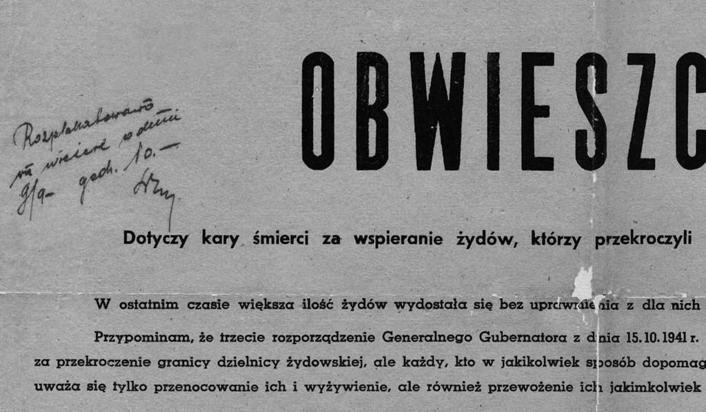 fizyczne i psychiczne skutki pozbawienia wolności. Sytuacja taka miała miejsce np. w 1942 r., kiedy to w więzieniu osadzono chłopa z okolic Wolanowa, Romana Radulskiego, za to, że przyjął Żyda na wóz.