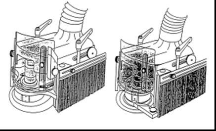 mechanicznego posuwu); - przy frezowaniu krzywoliniowym osłona nastawna i podtrzymka prowadząca lub prowadnica