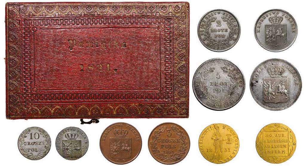Moneta ogradowana przez PCGS Literatura: Bitkin 863, Plage 121 PCGS MS63 Powstanie Listopadowe 1000,- 201 201 Powstanie Listopadowe pamiątkowe pudełko z monetami