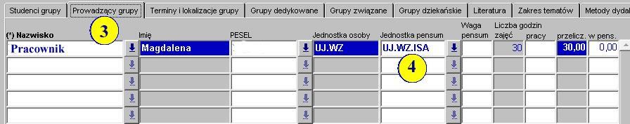 15 1. Oddelegować zajęcia pracownika zewnętrznego do właściwej dla niego jednostki rozliczenia pensum.