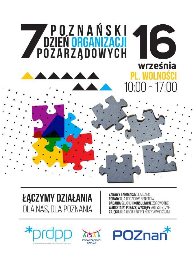 VII Poznański Tydzień Organizacji Pozarządowych odbył się 16 września w godzinach od 10:00 do 17:00 na Placu Wolności w Poznaniu