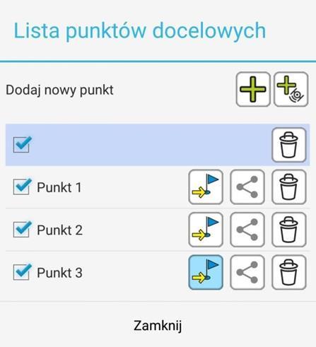Istnieje również możliwość udostępnienia współrzędnych punktu GoTo.