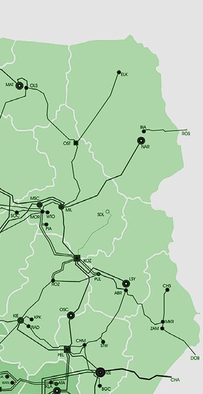 Wariant 1-węzłowy, n-węzłowy Stopień ważności węzłów Gradacje węzłów ALGORYTM FUNKCJA CELU Pmax Rys. 1. Ogólna struktura algorytmu szacowania maksymalnej mocy (mapa oddaje podział kraju na oddziały spółek dystrybucyjnych) 3.