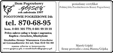 O G O S Z E N I A D R O B N E O G O S Z E N I A D R O B N E O G O S Z E N I A D R O B N E AUTO MOTO Opony nowe i u ywane, przechowywanie opon, prostowanie felg. Tel. 022 423-59-96 Skup samochodów.