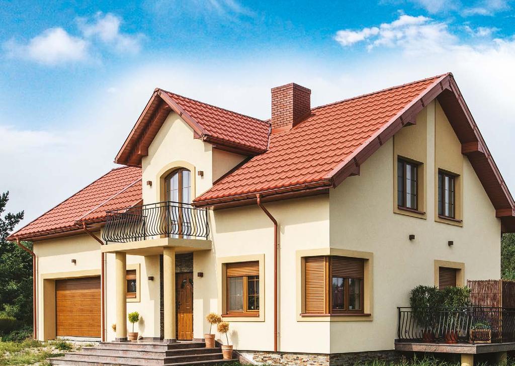 Blachodachówka MODUS została nagrodzona Medalem Europejskim XXIV Edycji 350 mm 35 mm 25 mm ~1179 mm 1080 mm połysk, mat, mat gruboziarnisty,
