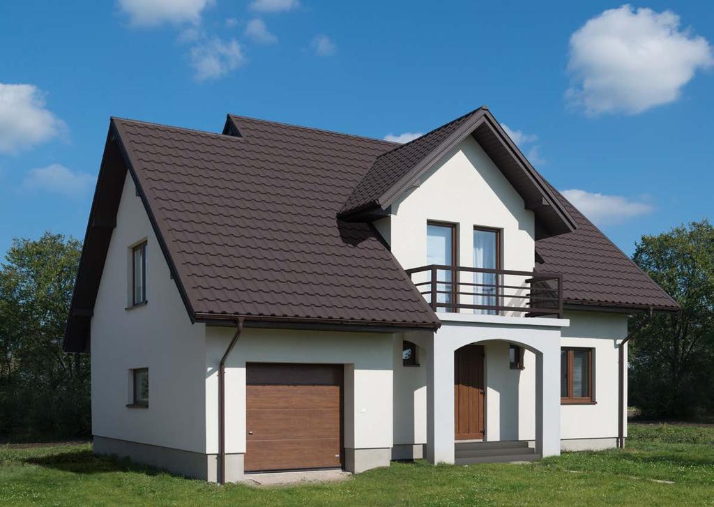 Blachodachówka REN swoim oryginalnym kształtem umożliwia wyróżnianie się obiektów na tle innych i płynne wkomponowanie się w otaczające je środowisko.