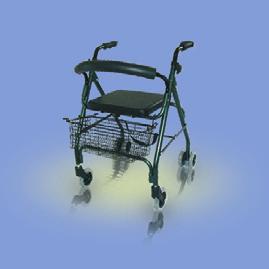 BALKONIKI CA861R Chodzik aluminiowy, czterokołowy Rozmiar kół: 6 Wysokość: od 81 do 93 cm Szerokość w części górnej: 50 cm Siedzenie na wysokośc:i 56 cm Grubość siedzenia: 4 cm Szerokość siedzenia: