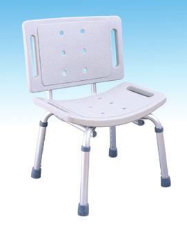 minimalna: 35 cm Wysokość maksymalna: 45 cm CA 350L Taboret toaletowy pod prysznic Aluminiowy taboret toaletowy z plastikowym siedziskiem. Odczepiane podparcie pleców.