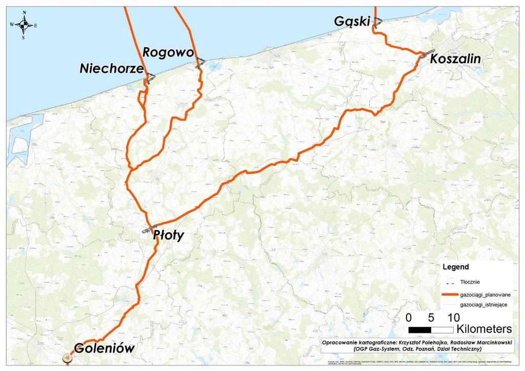 GAZOCIĄG ŁĄCZĄCY GAZOCIĄG PODMORSKI Z KRAJOWYM SYSTEMEM PRZESYŁOWYM ZAKRES PROJEKTU WARIANTY 1. Terminal Odbiorczy: Niechorze/Pogorzelica Rogowo Gąski wraz z gazociągiem DN 900 (0,1 do ok.
