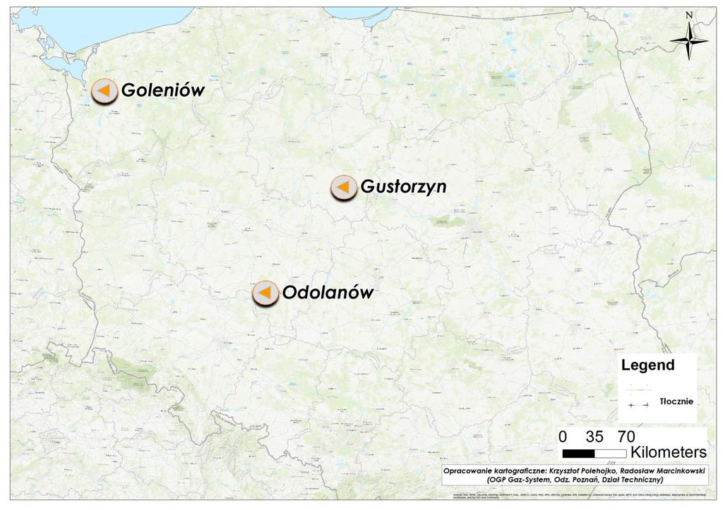 TŁOCZNIE SYSTEMOWE ZAKRES PROJEKTU 1. Rozbudowa Tłoczni Gazu Goleniów o mocy 30 MW 2.