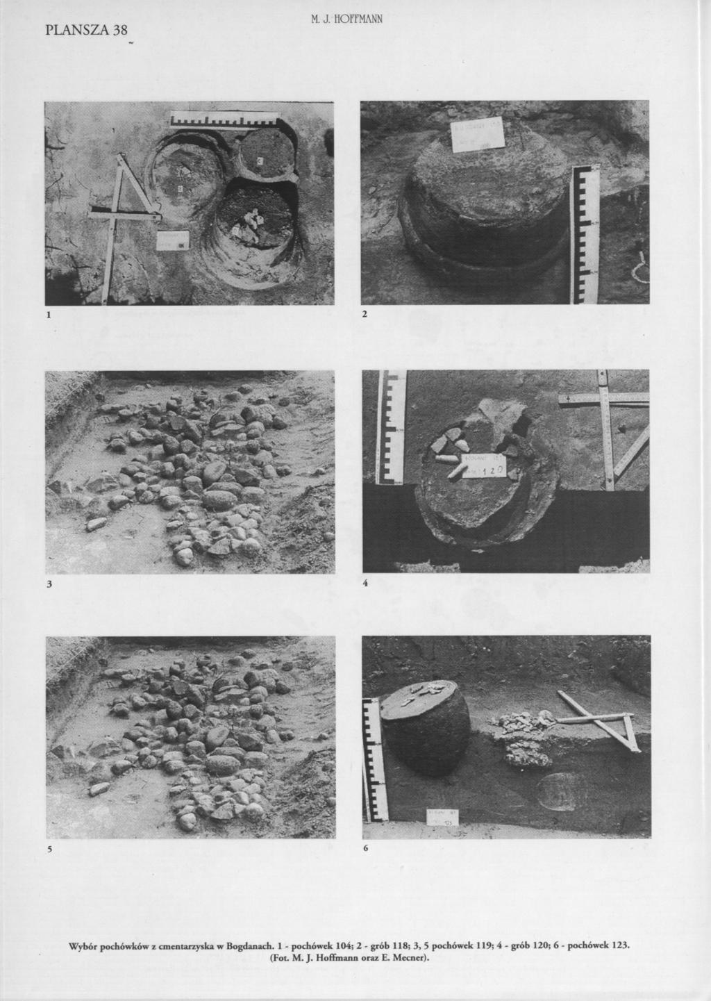 PLANSZA 38 M. J. HOFFMANN Wybór pochówków z cmentarzyska w Bogdanach.