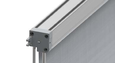 SRT 42 Self-kept guide rails chain operated SRT 42 Prowadnice prętowe samonośne sterowanie łańcuszkowe Developed to protect against direct sunlight, for cabin of the driver (machinist) of electric