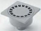 wymiar ramki 100 x 100 mm, wysokość montażowa 61 mm, materiał: ABS, wydajność odprowadzania 0,8 l/s, obciążalność 500 kg Wpust w budynku i podwórzowy, odejście pionowe DN50 z rusztem z tworzywa
