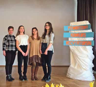 22 WIEŚCI GMINNE WISZNI MAŁEJ MARZEC 2018 Zespół Szkolno-Przedszkolny w Szewcach Powiatowe sukcesy recytatorek z ZSP w Szewcach Drugiego marca 2018 roku dwie uczennice z III klasy gimnazjum w