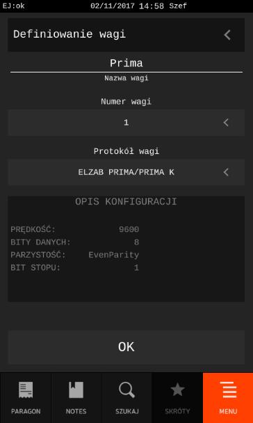 Wybierz połączenia z wagami, w celu zdefiniowania odpowiedniej konfiguracji nowego połączenia z wagą np.