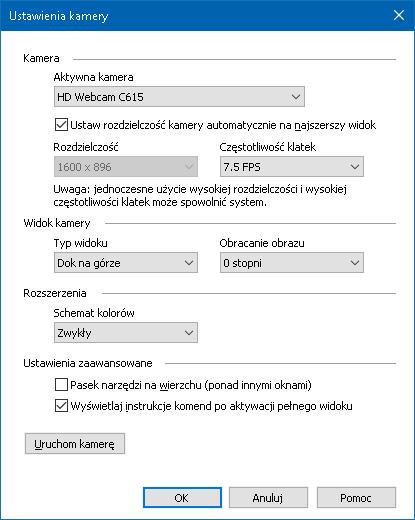 Rozdział 7 Funkcje narzędzi 211 Ustawienia kamery ZoomText Ustawienia kamery ZoomText pozwalają skonfigurować i uruchomić kamerę. Konfiguracja kamery ZoomText 1.