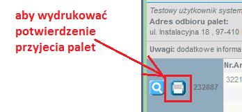 System wysyła wtedy także do klienta maila z informacją, że palety zostały dostarczone do magazynu firmy Norgips, oraz zawierającego instrukcję w jaki