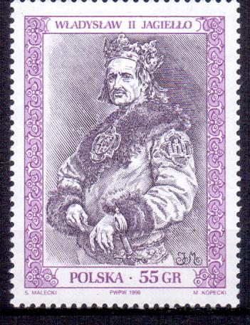 Wybitni działacze SD Stanisław Kulczyński wydany 3 maja 1986 r. Ryc. 50. Znaczek nr kat. 3467 z serii Poczet królów i książąt polskich (XI) z dnia 29 sierpnia 1996 r.