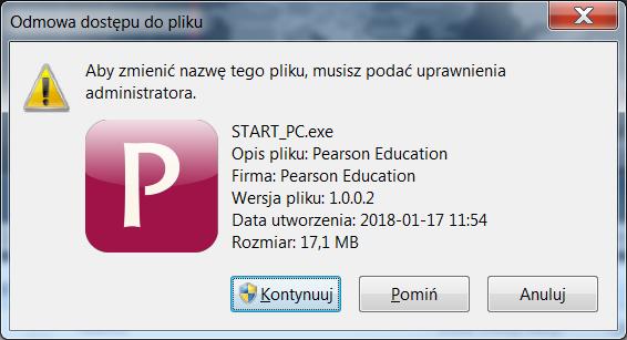 exe (w niektórych systemach może być wyświetlany jako START_PC bez rozszerzenia.exe).