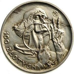 Awers: 4) replika z pozłacanego tombaku z 2007 r.