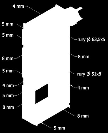 1 Króciec powrotu c.o 2 Króciec zasilania c.