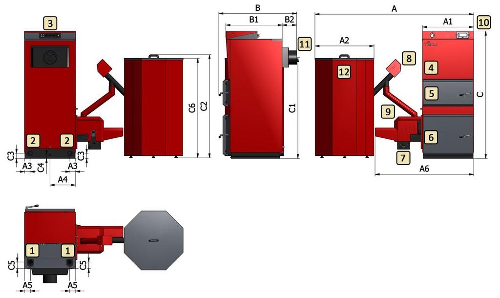 BIO 75 1 Króciec zasilania c.o.