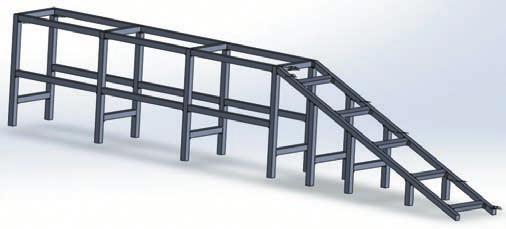 MECHANIK NR 8 9/2016 975 Rys. 1. Fragment najazdu dla samochodów rysunek opracowany z wykorzystaniem programu SOLIDWORKS geometrycznych.
