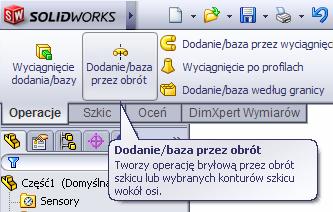 Manipulowanie widocznością operacji Wykonajmy model bryły obrotowej, jak na rys. 1.