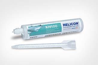 Technologia żelowa Żel dwuskładnikowy RELICON KH 100 RELICON KH 100 to przezroczysty, usuwalny, odporny na słoną wodę, elastyczny żel dwuskładnikowy na bazie żywic węglowodorowych w standardowych
