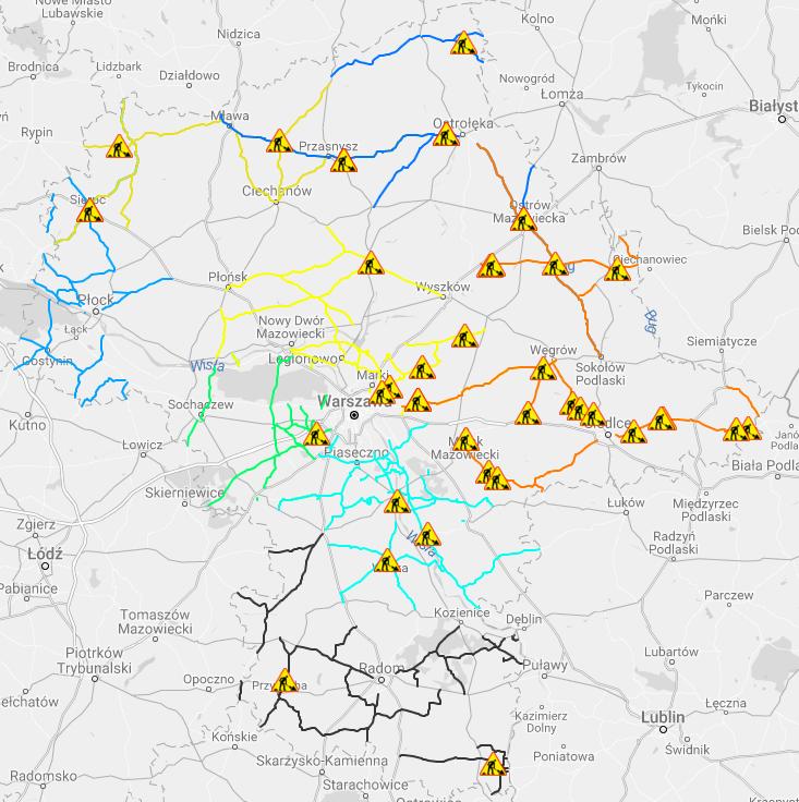 stacjach WIOŚ w Warszawie