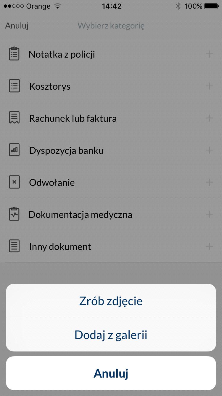 30 Załączenie dokumentu Załączenie dokumentu do wysyłki wymaga wybrania zdjęć dokumentu z galerii lub