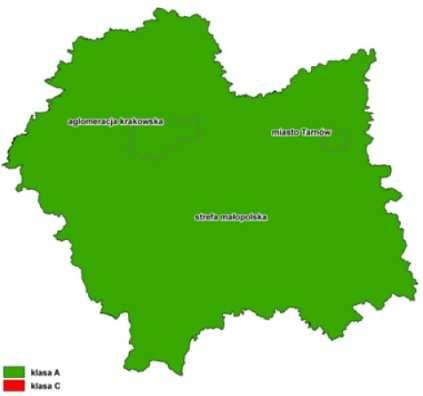 12 Fig.4.1. Mapy brazujące wyniki rcznej ceny jakści pwietrza wyknanej przez WIOŚ, za 2011 rk (przedstawin mapy sprządzne dla trzech pierwszych zanieczyszczeń w tabeli pniżej).