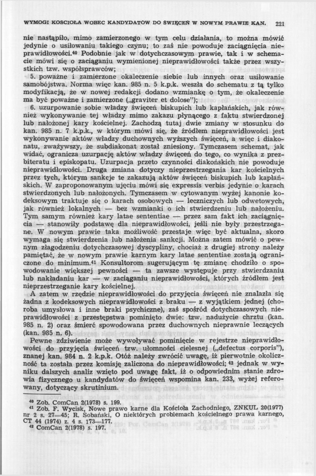 WYMOGI KOŚCIOŁA WOBEC KANDYDATÓW DO ŚWIĘCEŃ W NOWYM PRAWIE KAN.