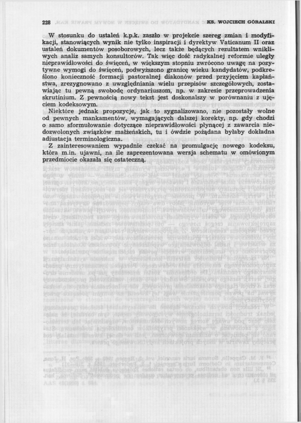 228 KS. WOJCIECH GÓRALSKI W stosunku
