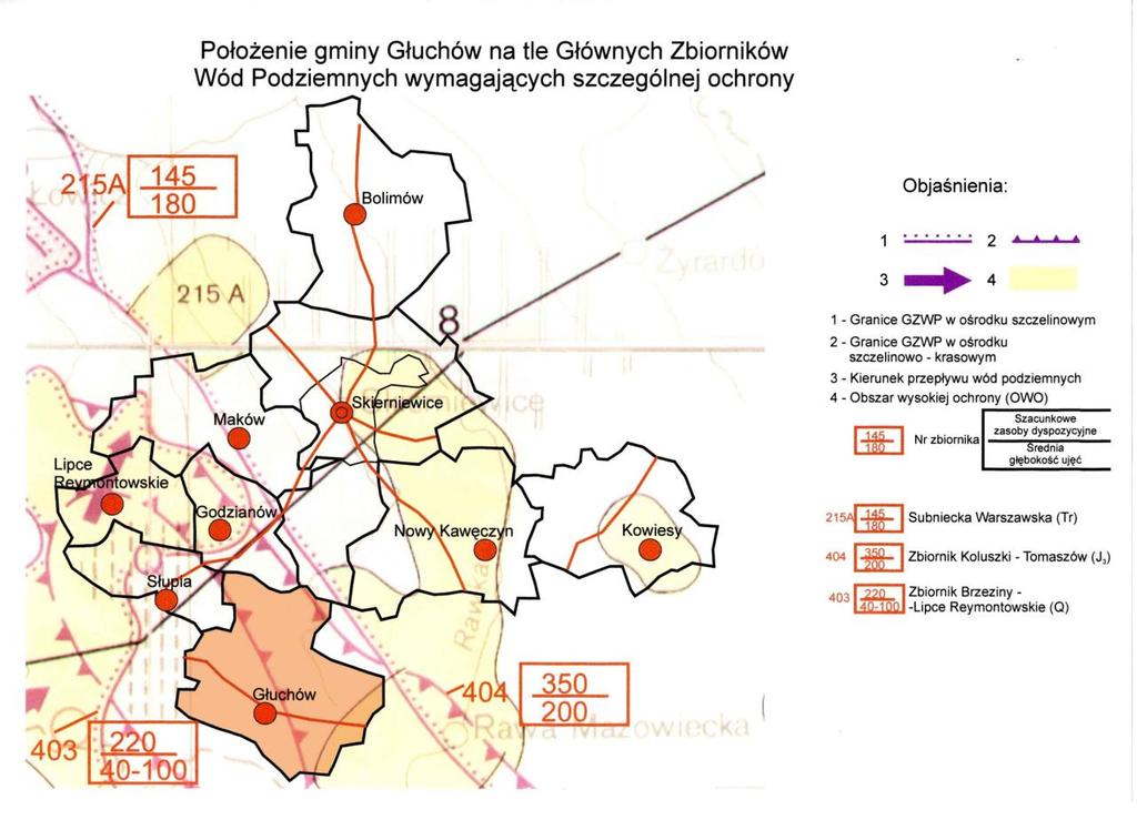 Źródło: Mapa Obszaru Głównych Wód Podziemnych (GZWP) w Polsce wymagających szczególnej ochrony, pod red. A.S.