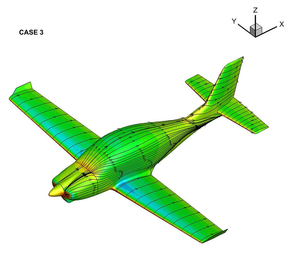 78 Ewa Cichocka obliczeniowych (pozycja klap, położenie podwozia, wpływ śmigła) każdego z płatowców zdefiniowano modele aerodynamiczne.