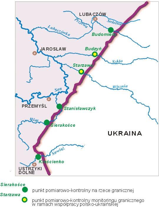 Tabela nr 2.9. Punkty pomiarowo-kontrolne monitoringu jakości wód na rzekach granicznych Lp.