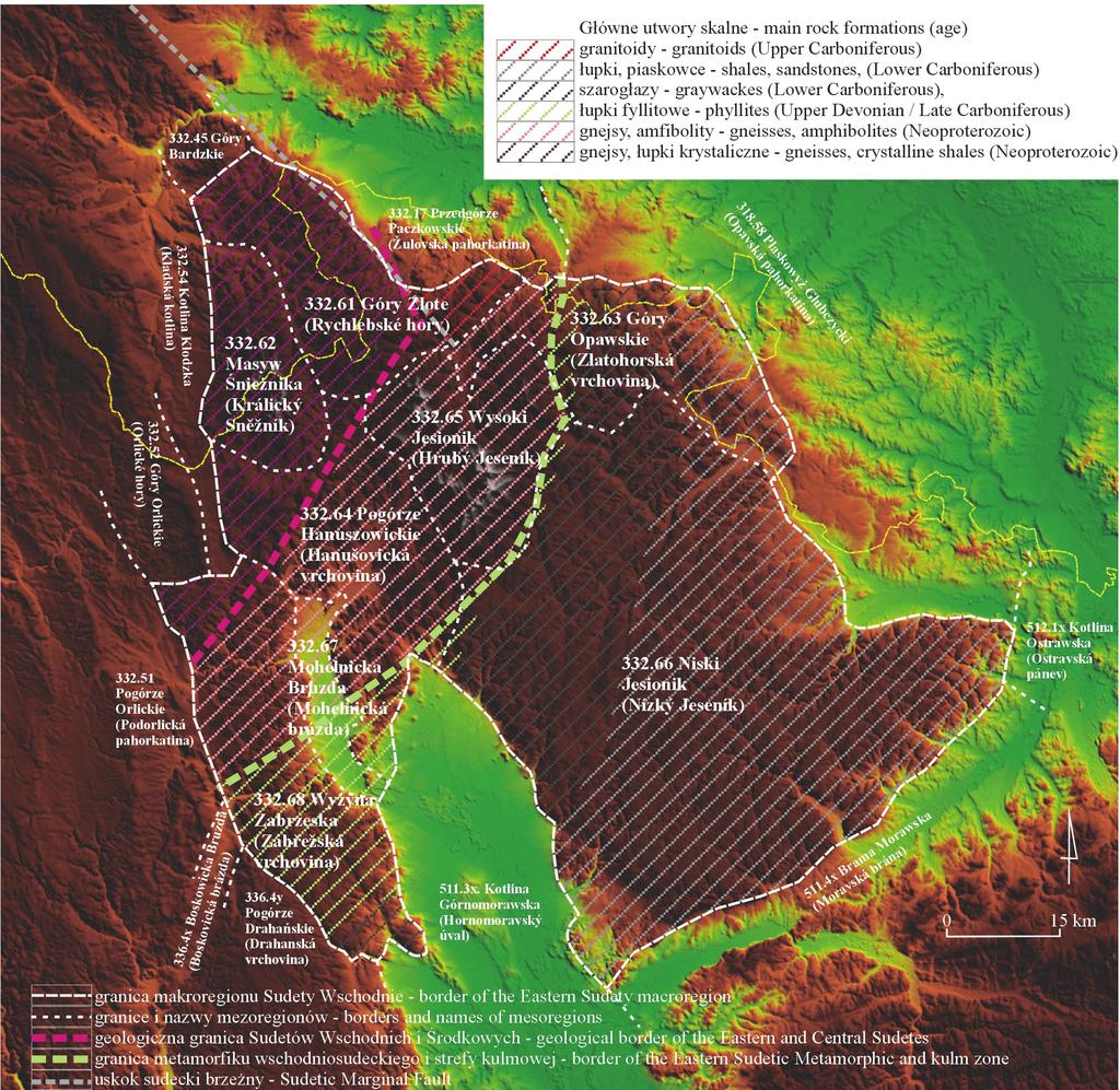 Propozycja regionalizacji fizycznogeograficznej Sudetów Wschodnich 61 Ryc. 1.